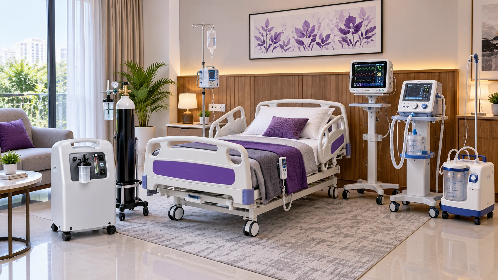 Home ICU and medical equipment setup in Delhi NCR