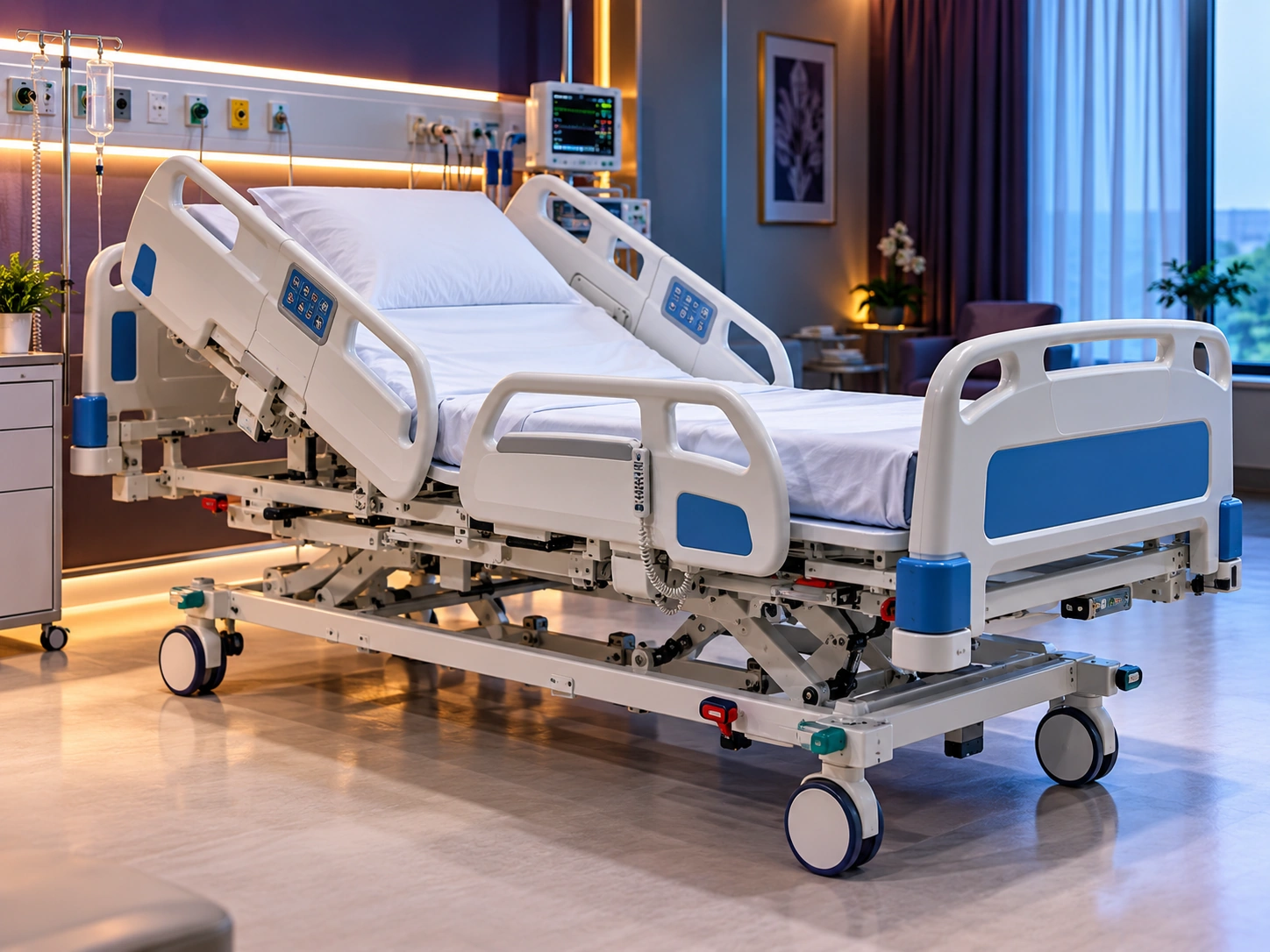 ICU style medical bed for patient care