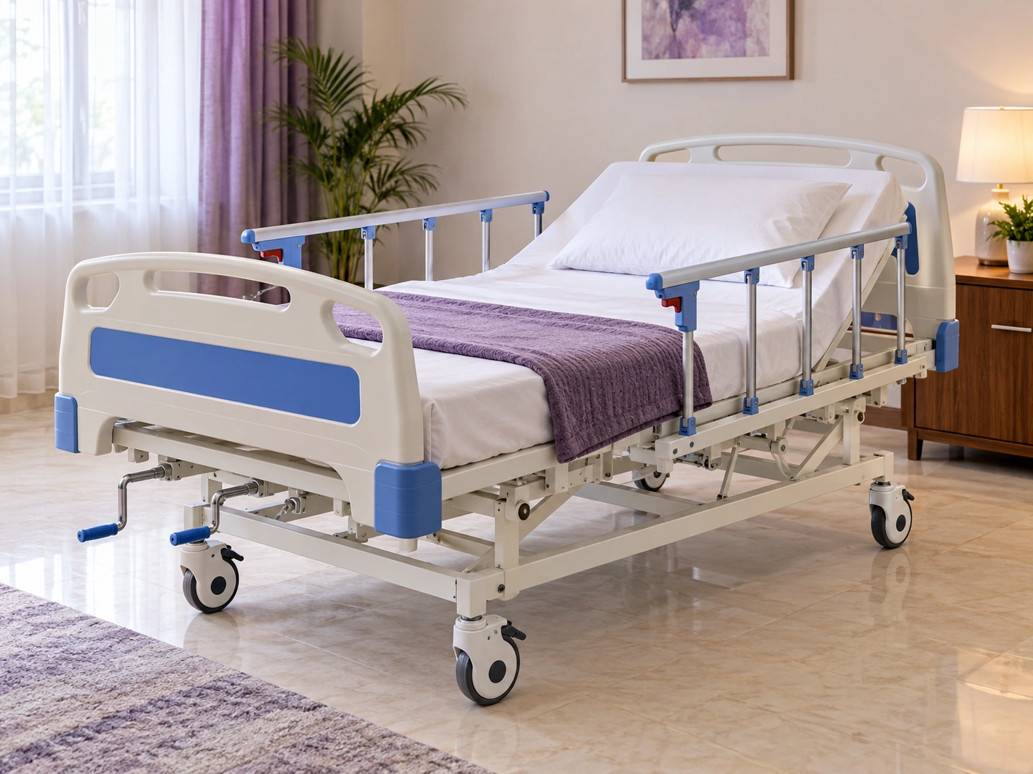 Manual hospital bed for homecare