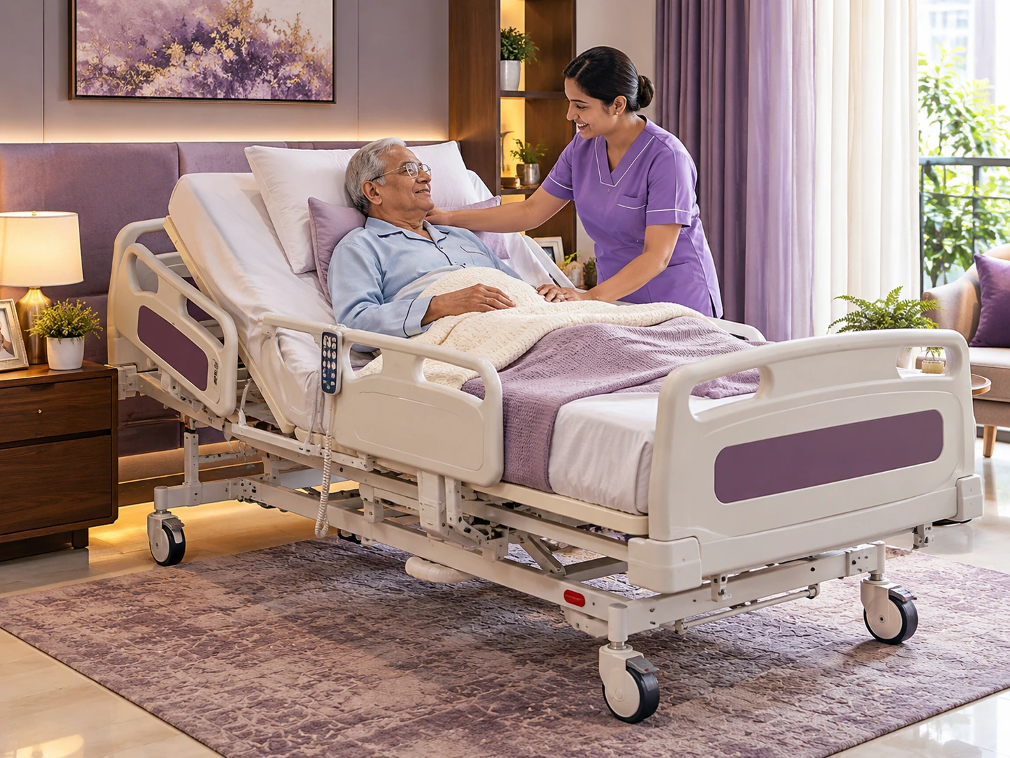 Recliner hospital bed for homecare