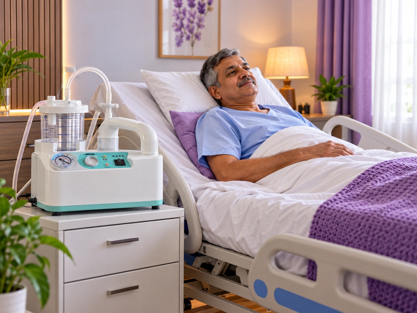 Suction machine homecare setup