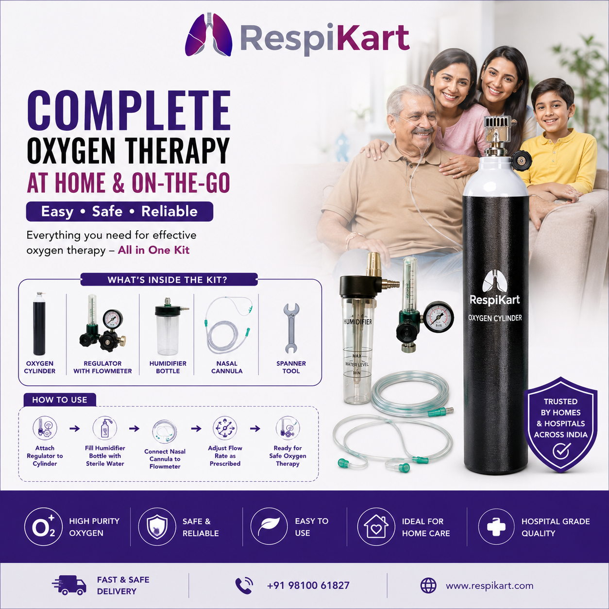 Jumbo Iron Oxygen Cylinder - Image 2