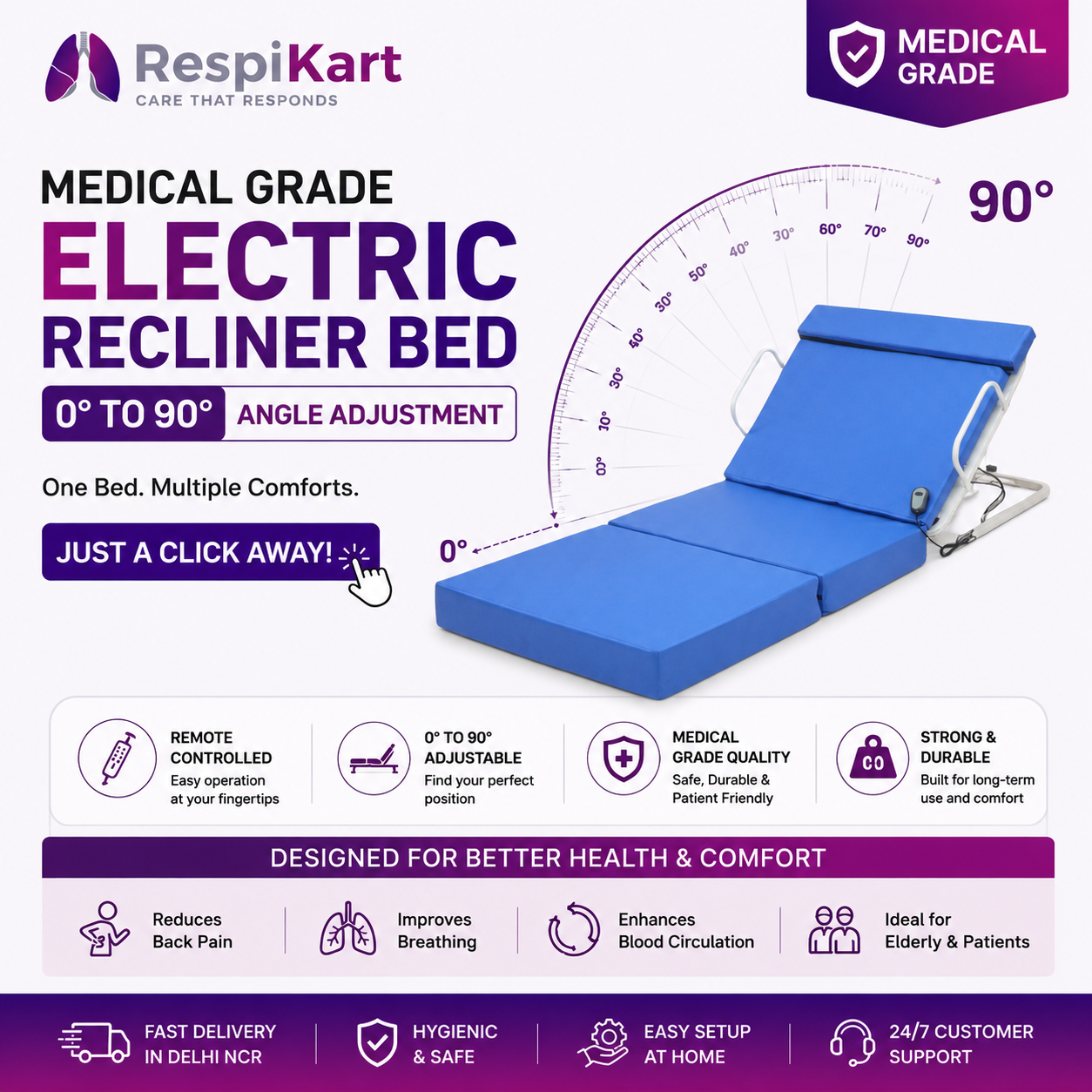 Buy Electric Recliner Beds in Delhi NCR — Relieve Chronic Pain & Improve Sleep Quality at Home - Image 2