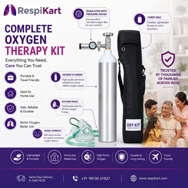 4.5L Aluminium Portable Oxygen Cylinder (675L capacity) - Image 2