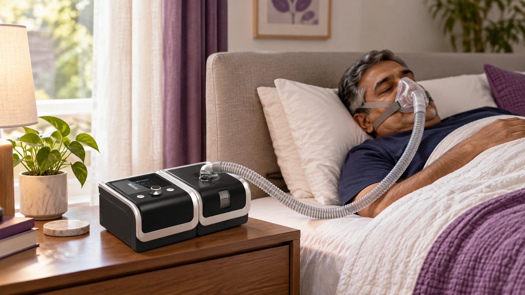 BMC RESmart GII Y25T BiPAP machine in modern Indian homecare setting