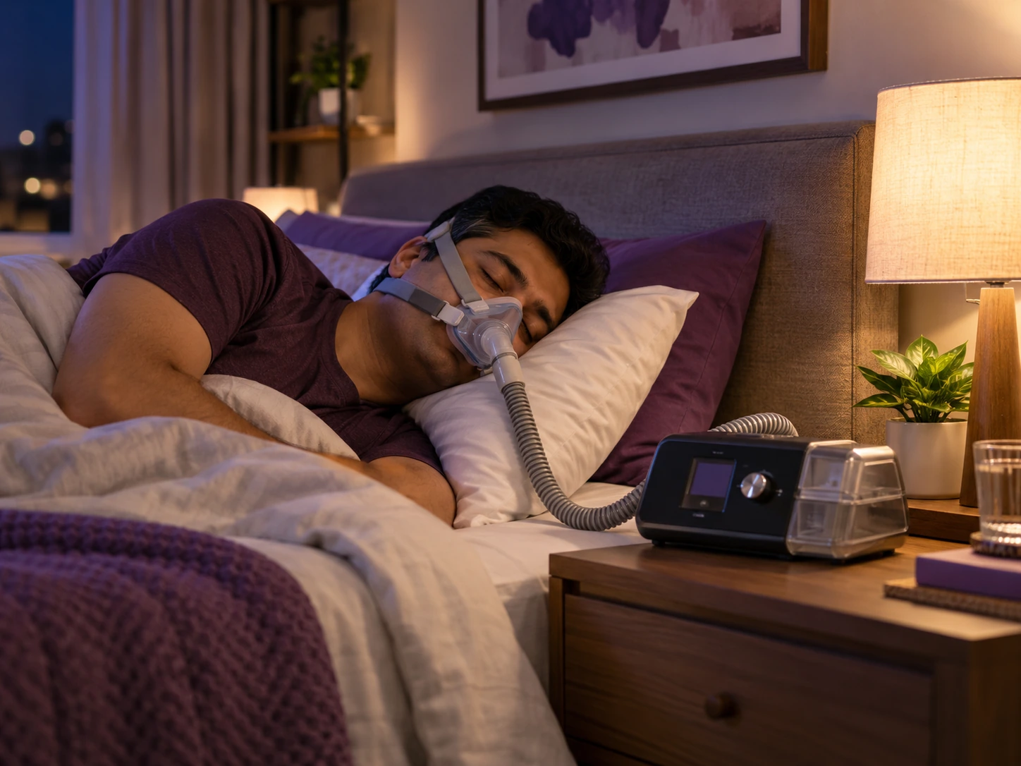 Indian home CPAP therapy setup with Auto CPAP machine