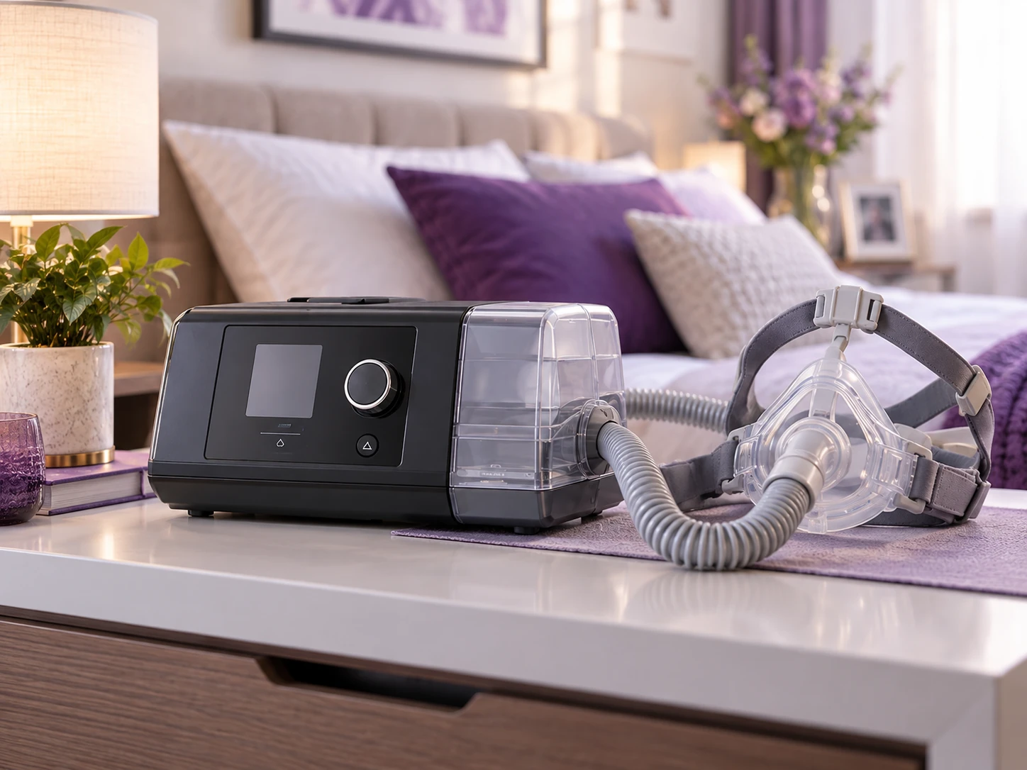 BiPAP mask fit and humidification for therapy comfort