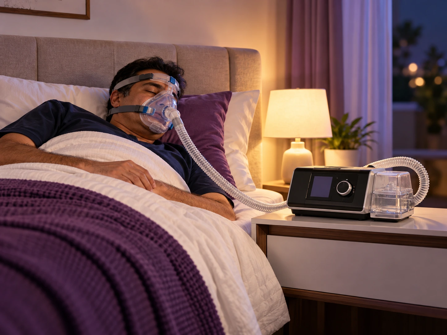 BiPAP machine being used at home