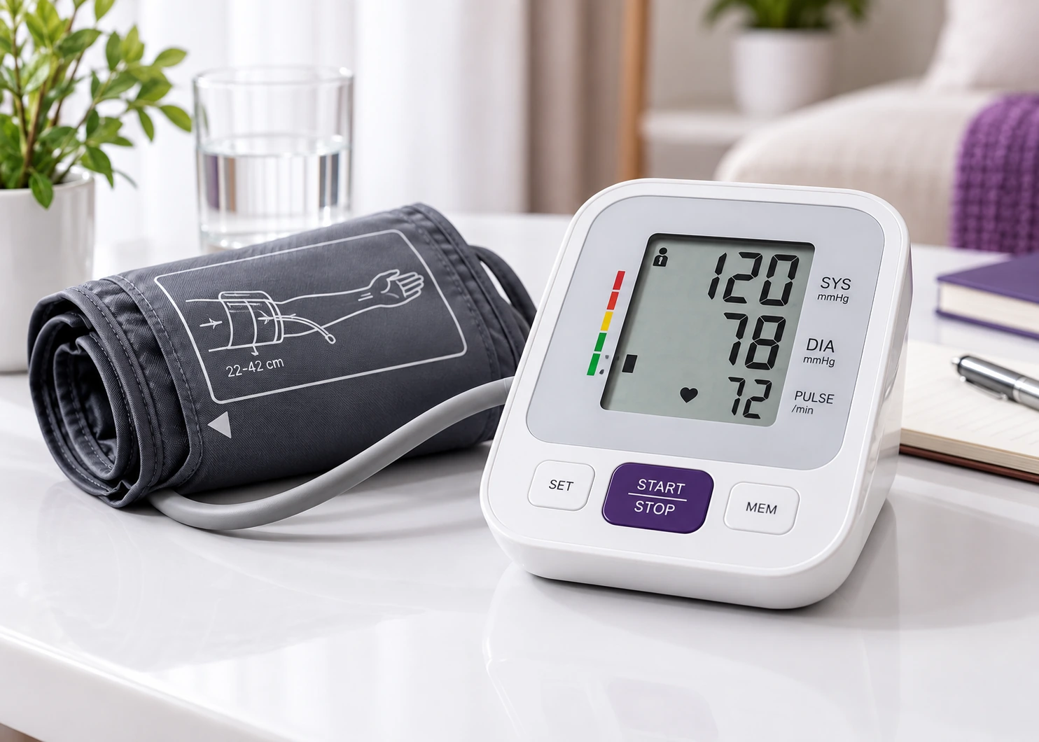 Digital blood pressure monitor LCD display