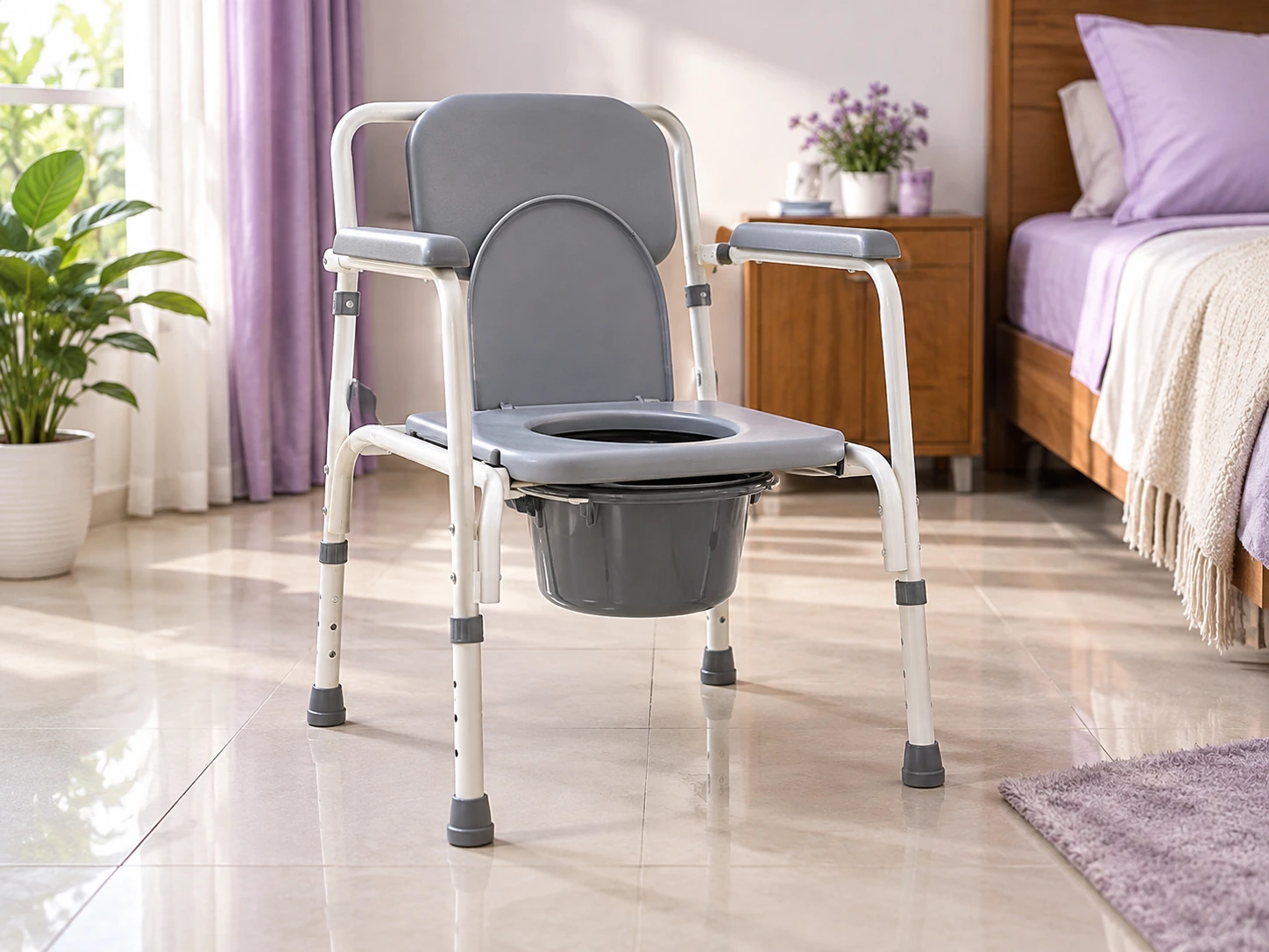 Commode chair for elderly patient home care