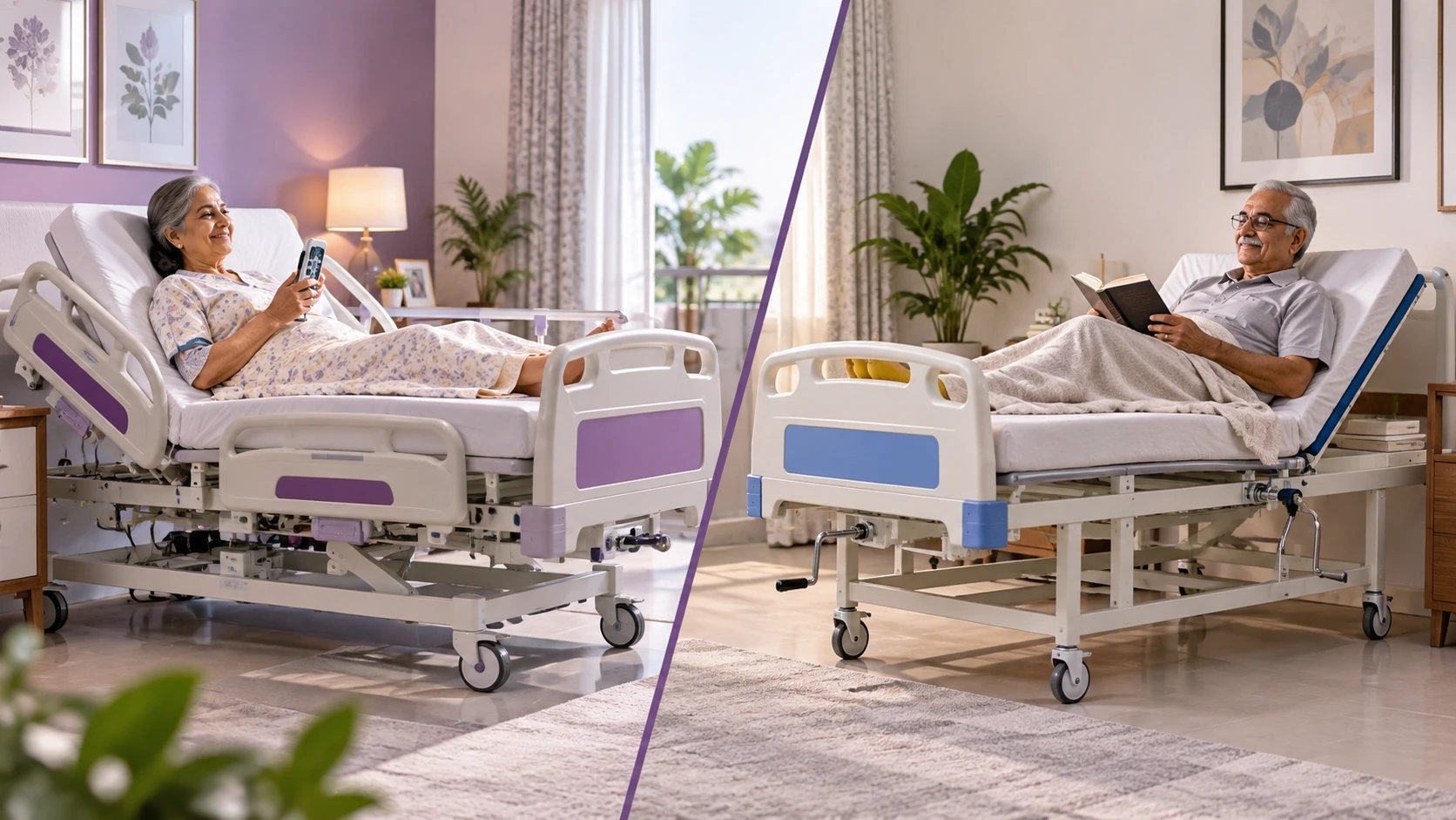 Electric recliner bed vs manual recliner bed for home patient care