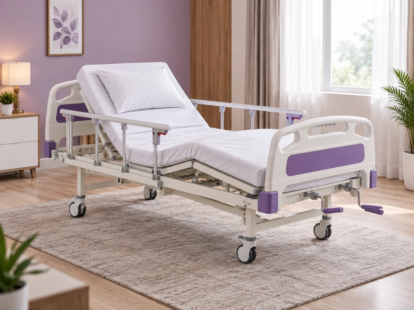 Manual recliner bed for elderly home care