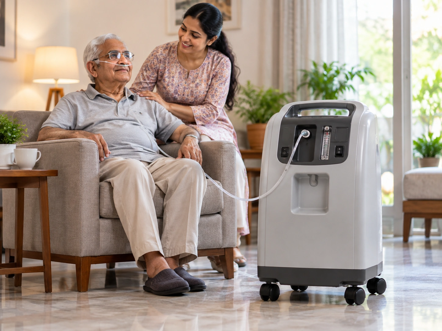 Oxygen concentrator rental for temporary home oxygen therapy