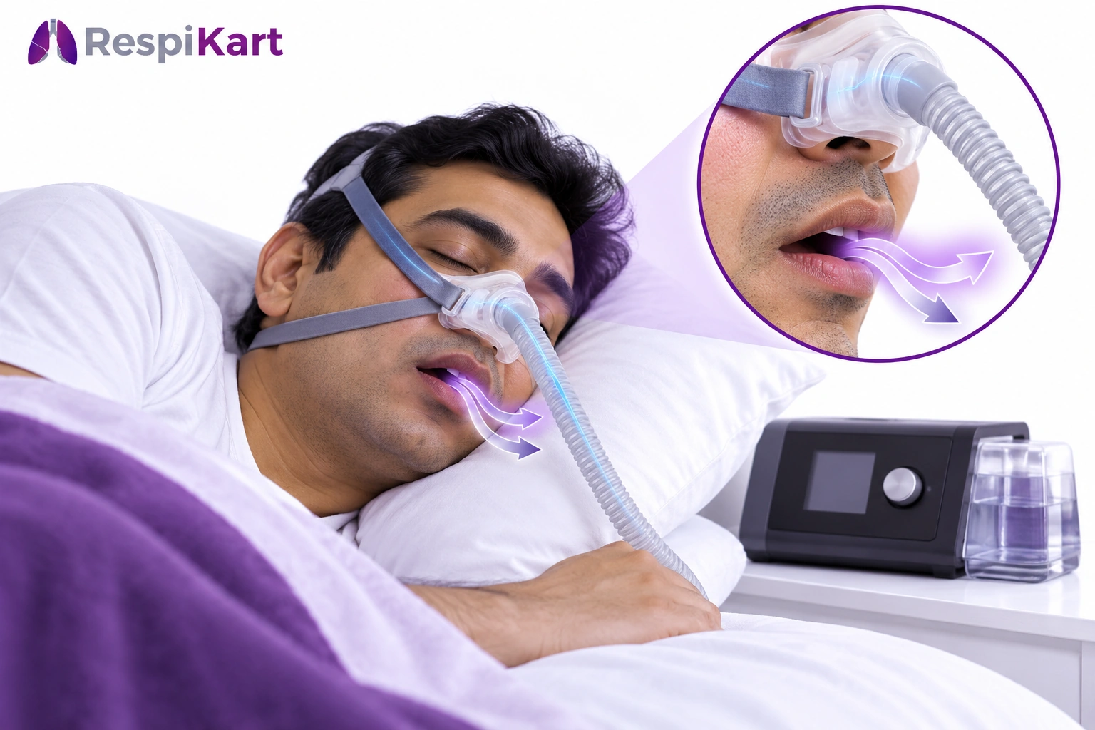CPAP mouth breathing during sleep