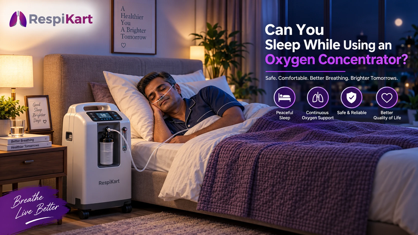 Can you sleep while using an oxygen concentrator at home