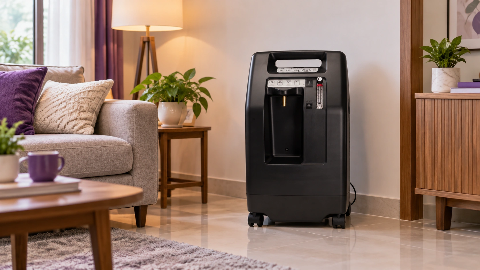 Safe oxygen concentrator placement at home