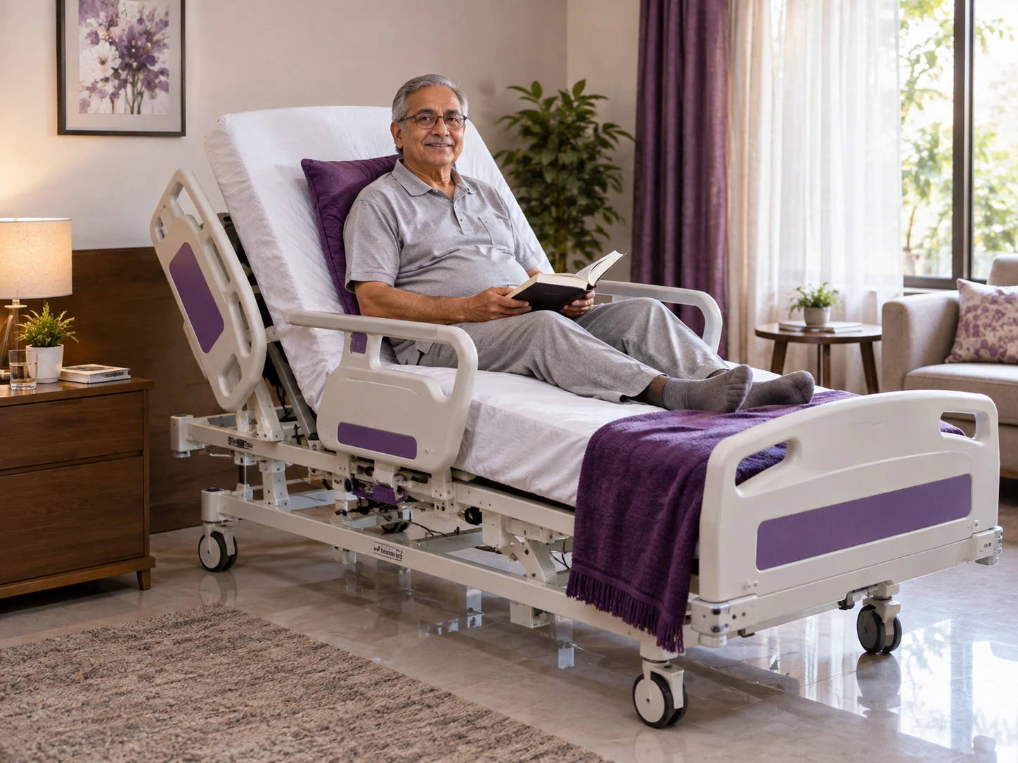 Recliner bed upright sitting position