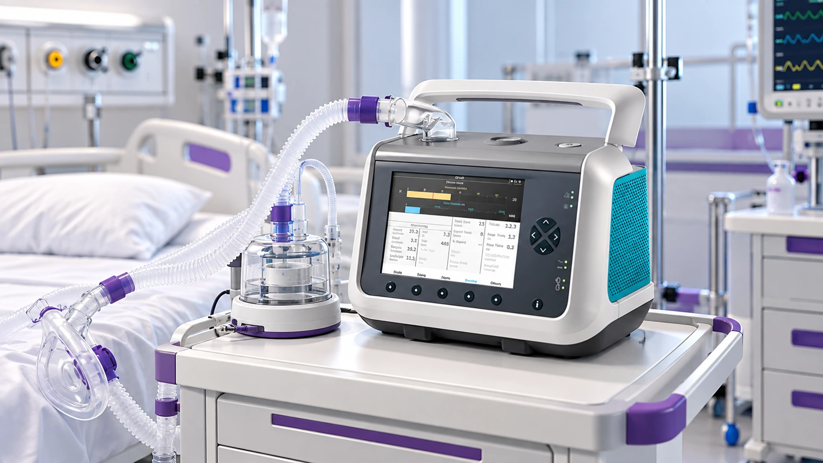 Medical ventilator machine providing mechanical respiratory support
