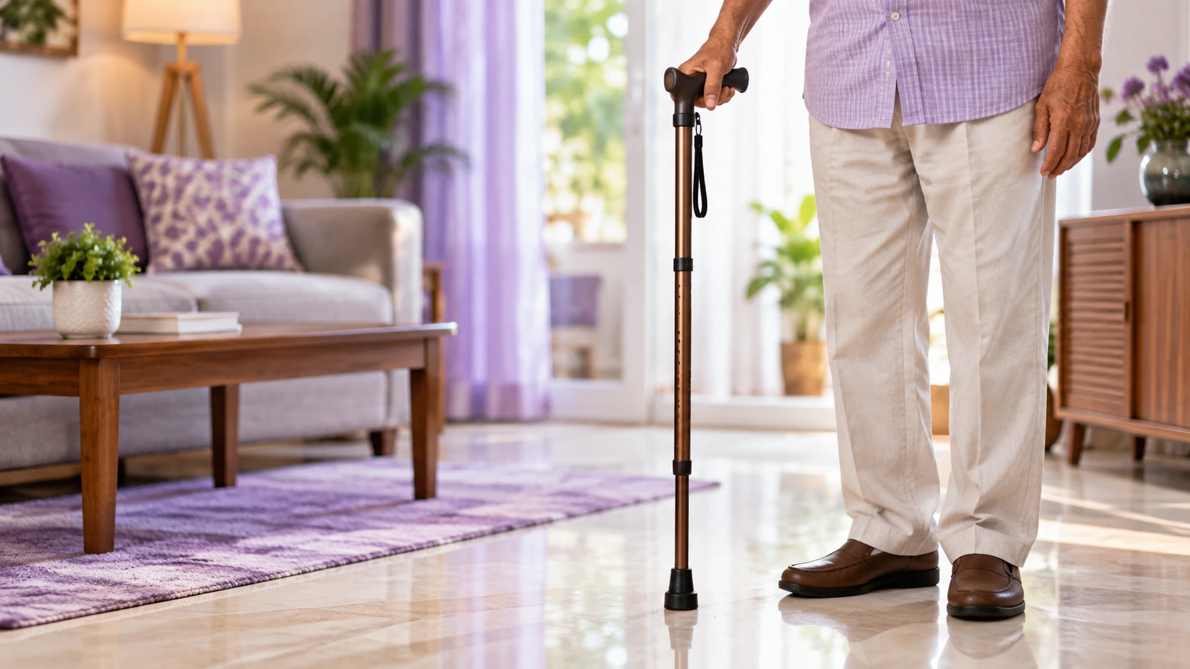 Walking stick and cane for elderly mobility support