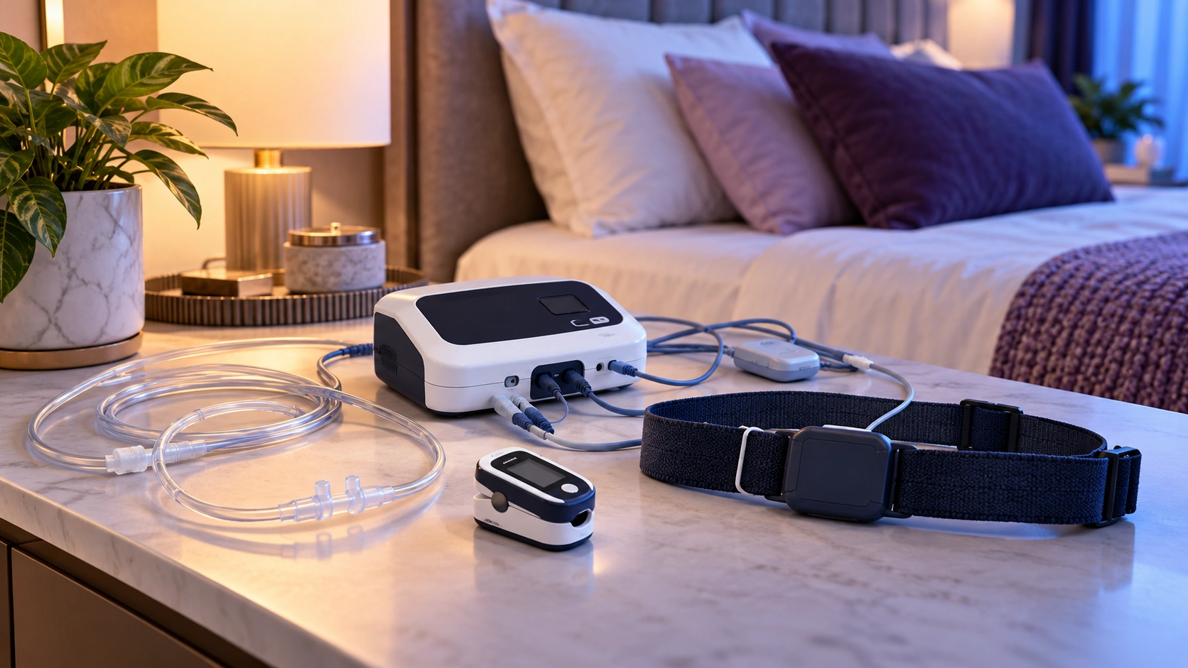 Home sleep study equipment with airflow sensor pulse oximeter and monitoring device