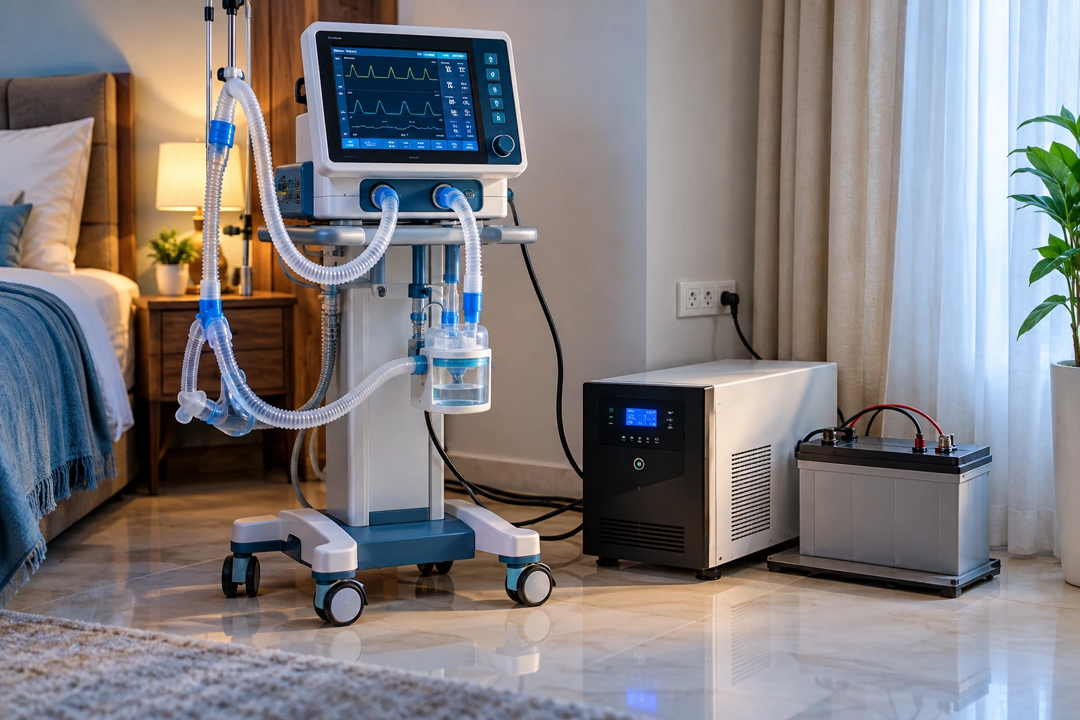 Home medical equipment power backup