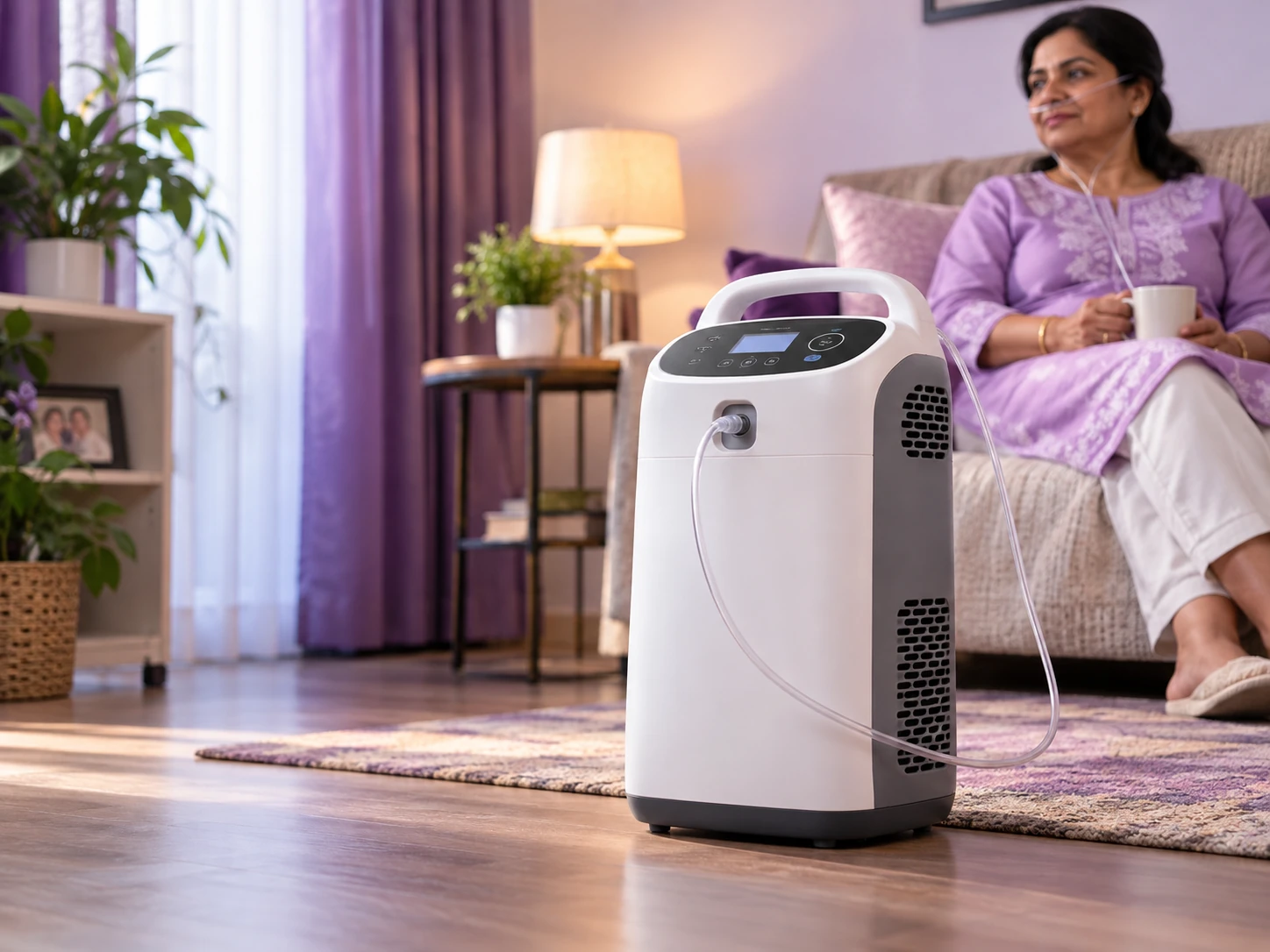 Portable oxygen concentrator for home and travel use