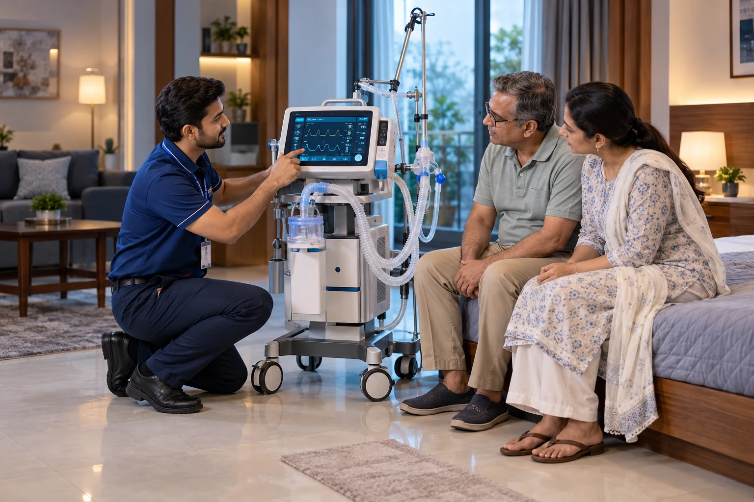 Ventilator delivery and installation at home in Delhi NCR